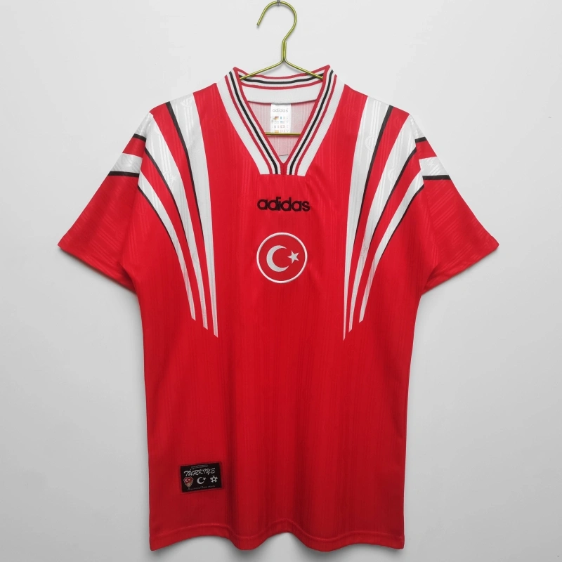 retro 1996 Türkiye home Turkish football jersey Fan version