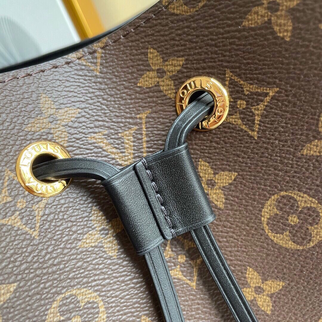 Louis Vuitton Luxury Monogram Canvas And Leather Handbag Neonoe Black M44020