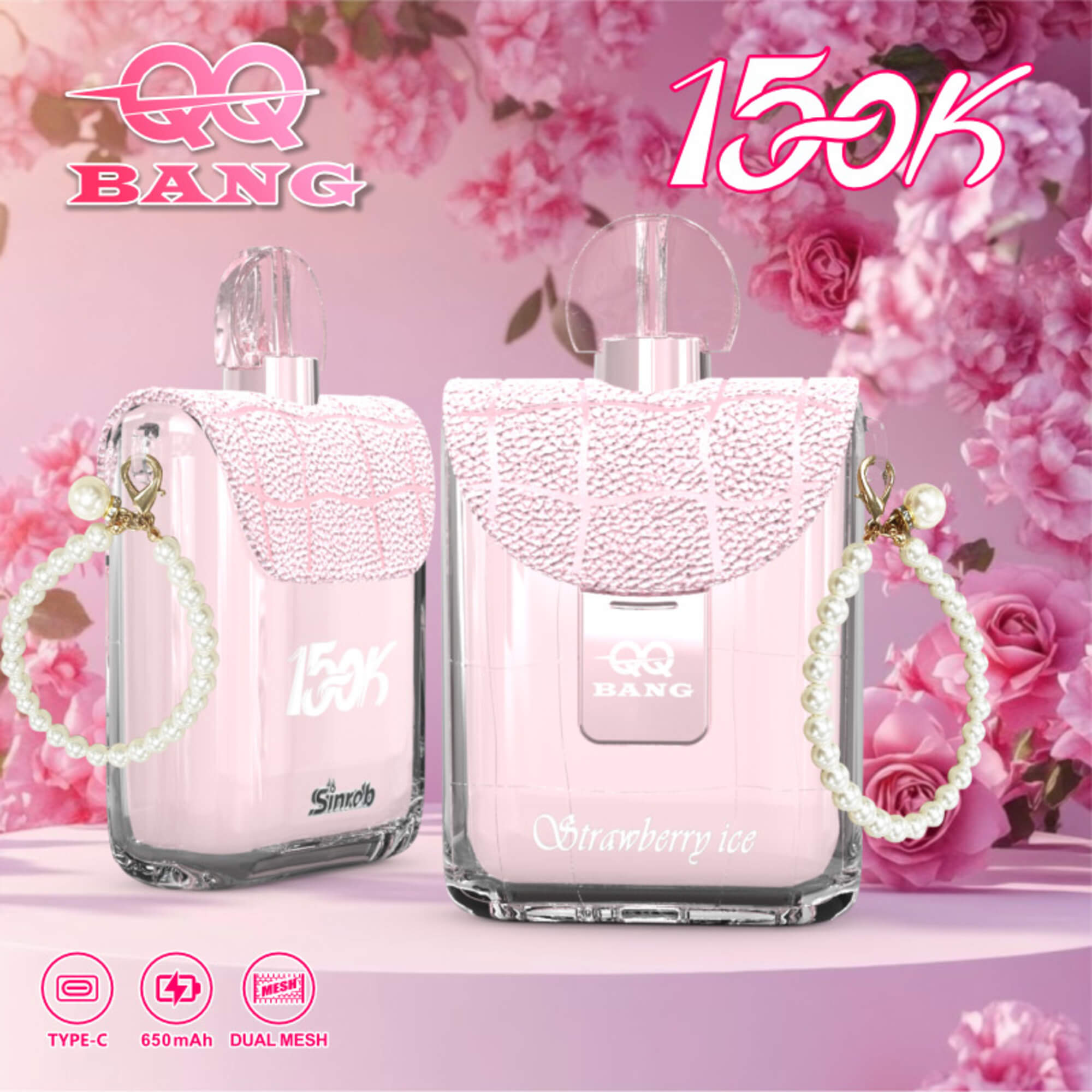 QQ BANG 150K Puffs Prefilled Hookah Vape |  Rechargeable