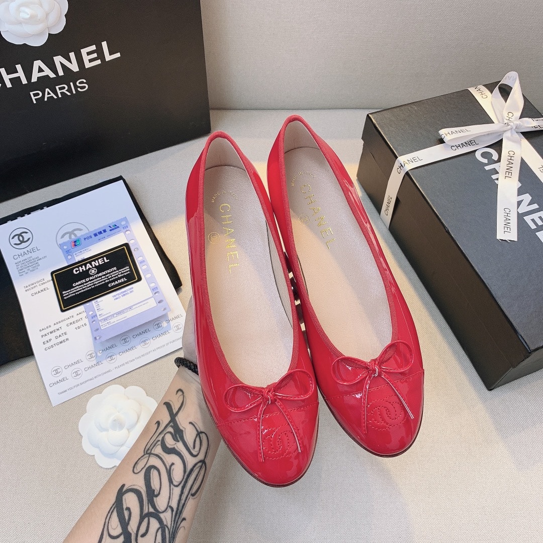 Chanel Red Women’S Ballerinas
