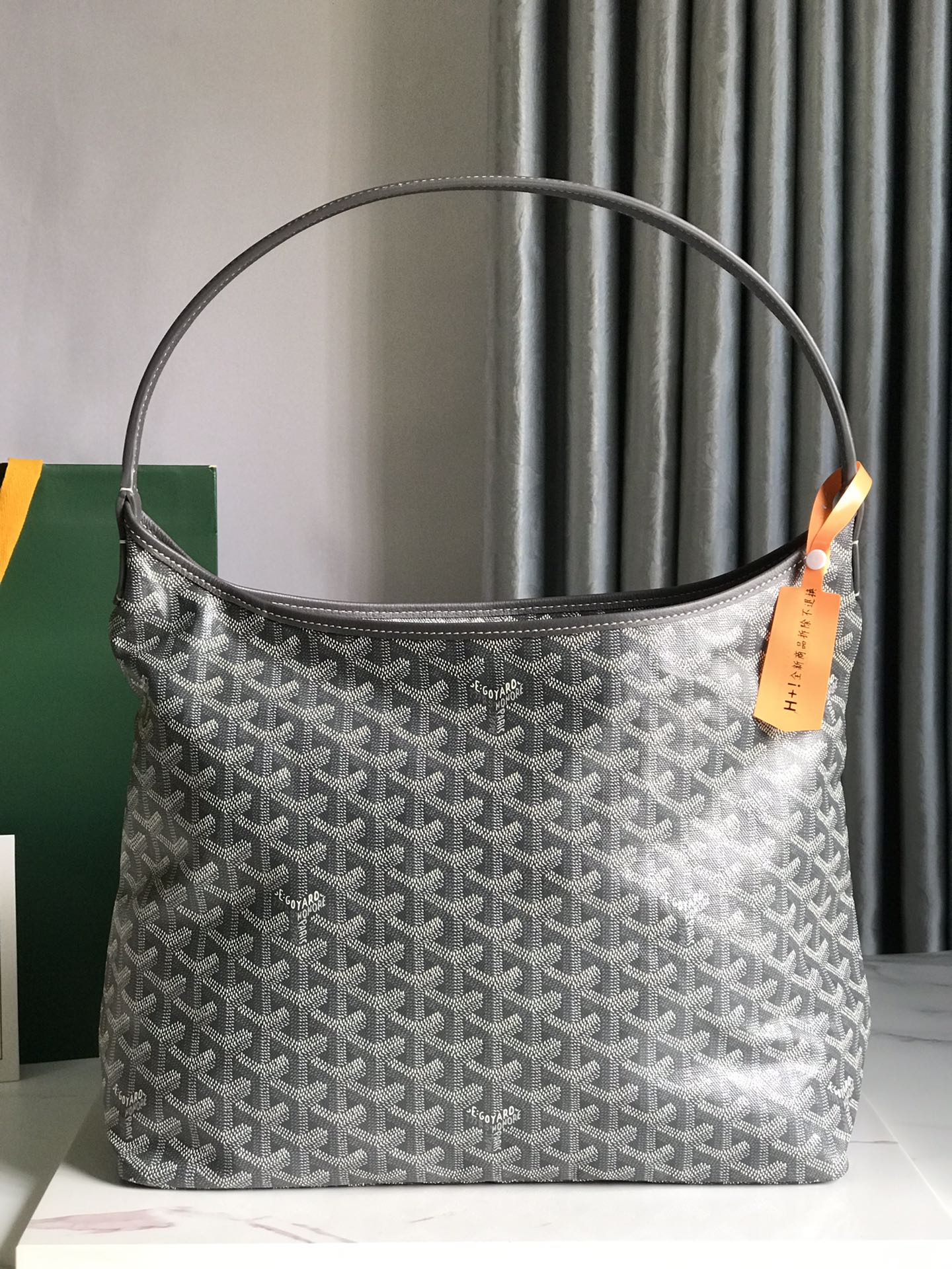 Goyard Hobo Boheme 42Cm Grey Canvas