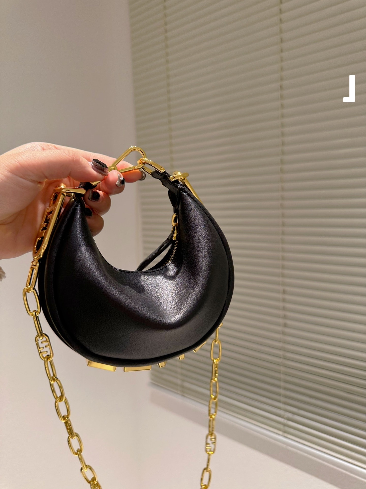 Fendi Nano Fendigraphy Black Leather Charm 19Cm 7As089A5Dyf1Hej