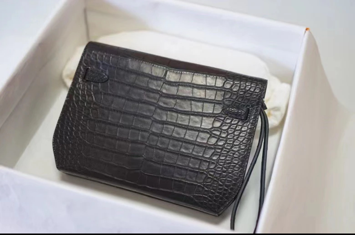 Kelly Depeches 25 American crocodile leather  ♦️Black