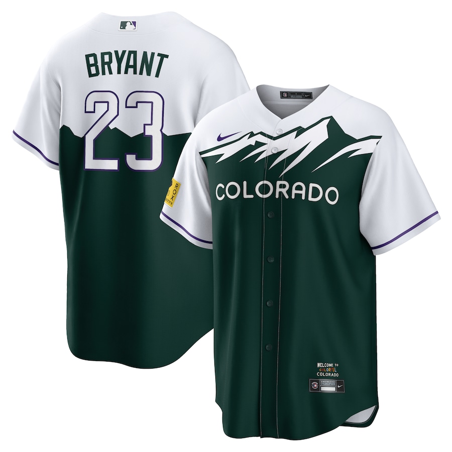 Kris Bryant Colorado Rockies City Connect Player Jersey White/Forest Green