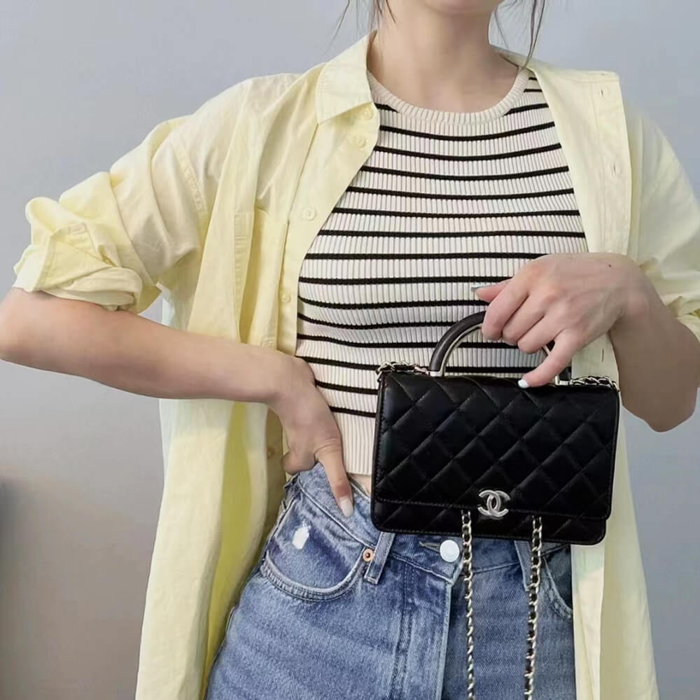 Chanel Wallet On Chain Top Handle Lambskin WOC
