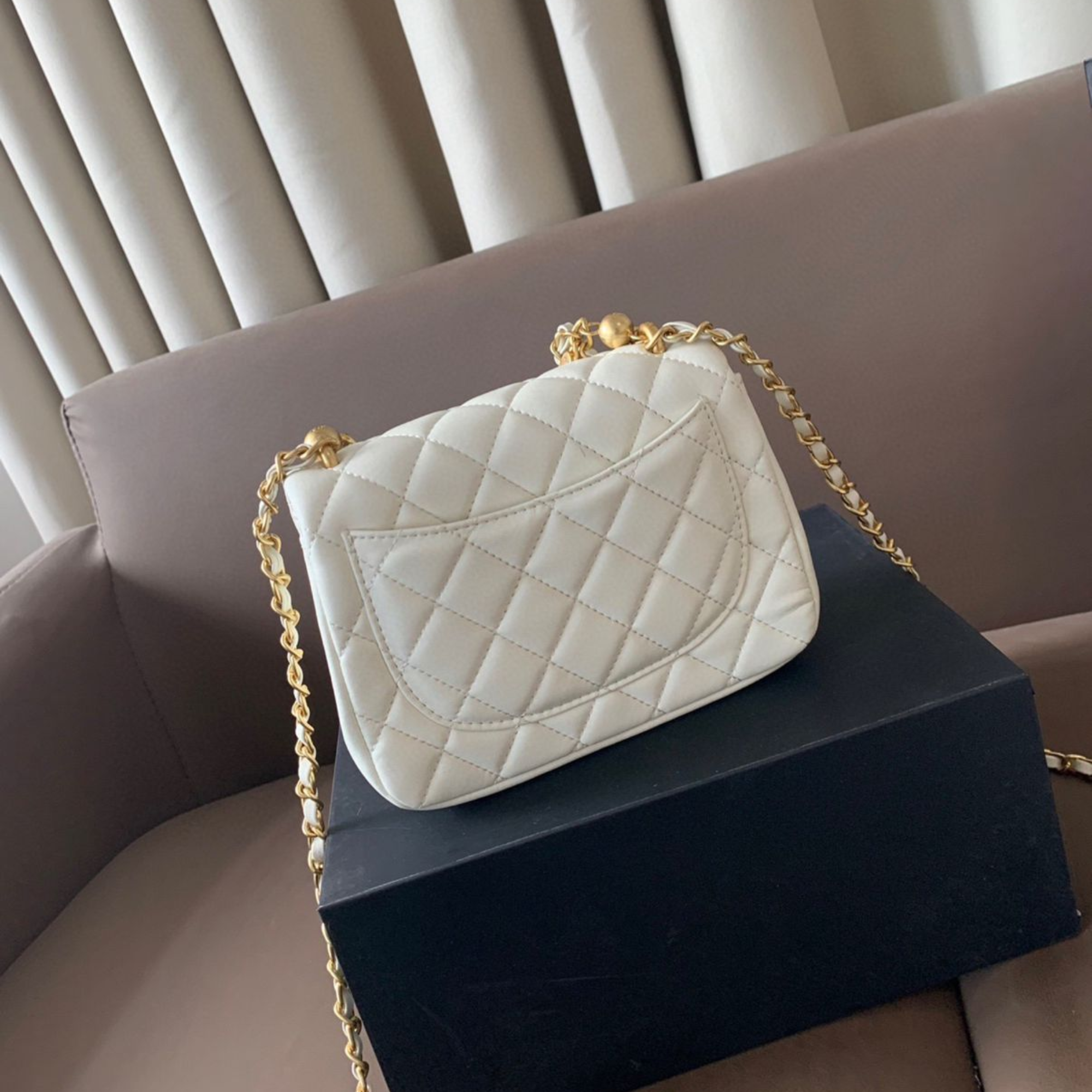 Chanel Mini Flap White Bag 22cm/8.9in