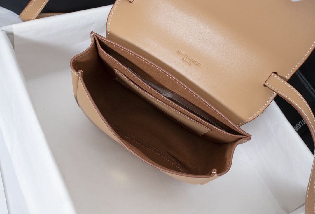 Saint Laurent Kaia Small Smooth Leather Beige