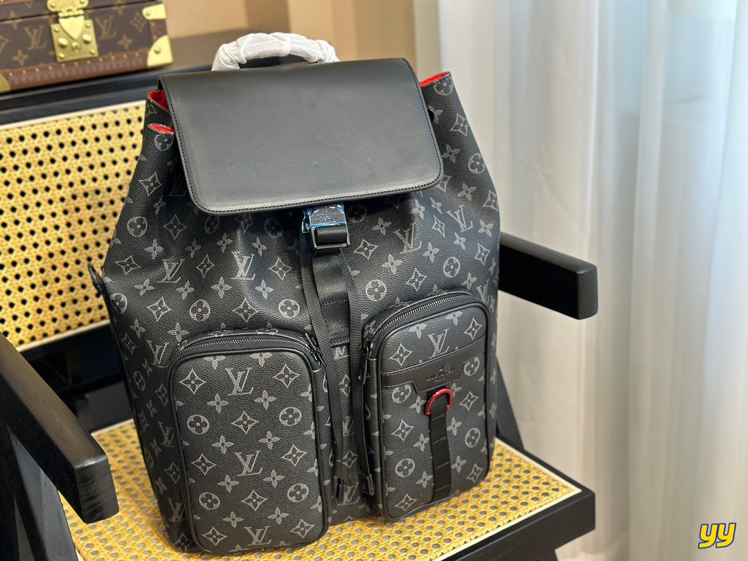 Louis Vuitton Utility Backpack Black And Grey 40Cm