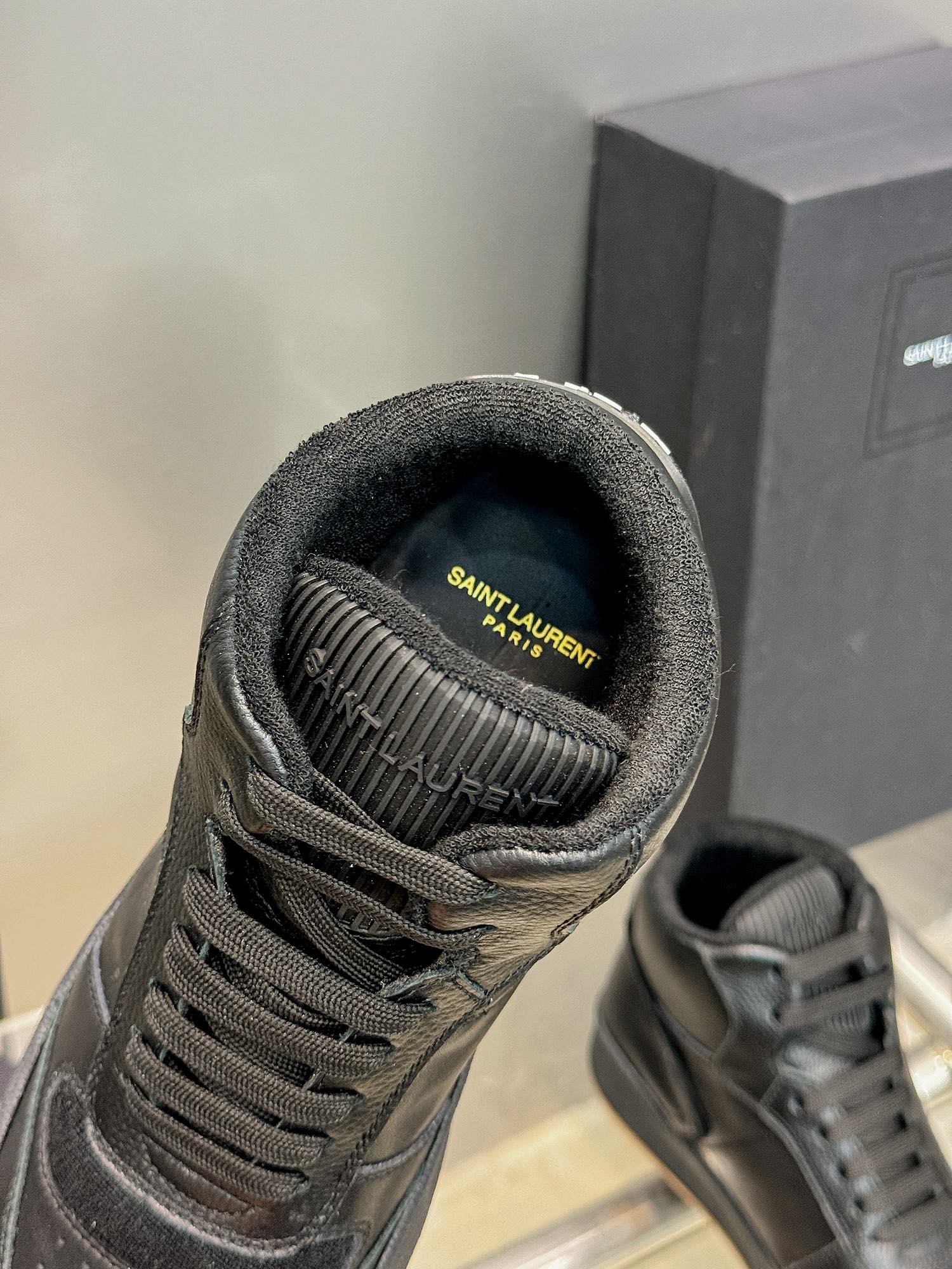 YSL Leather High Top Sneakers