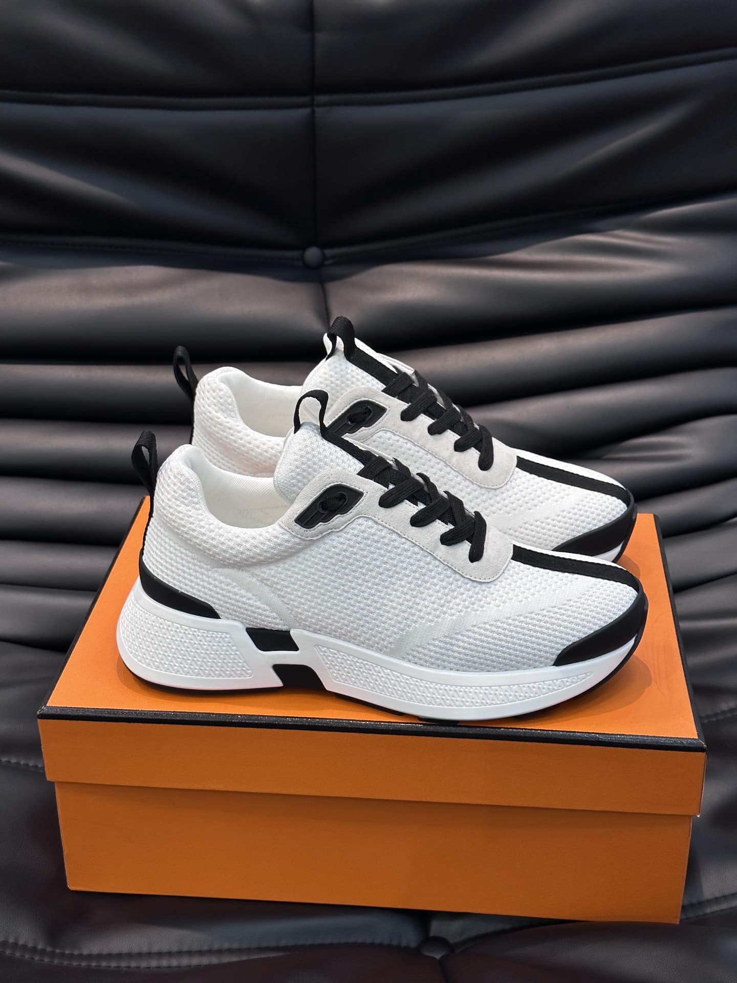 Hermes Heros Sneaker Black White H232985Zh90400