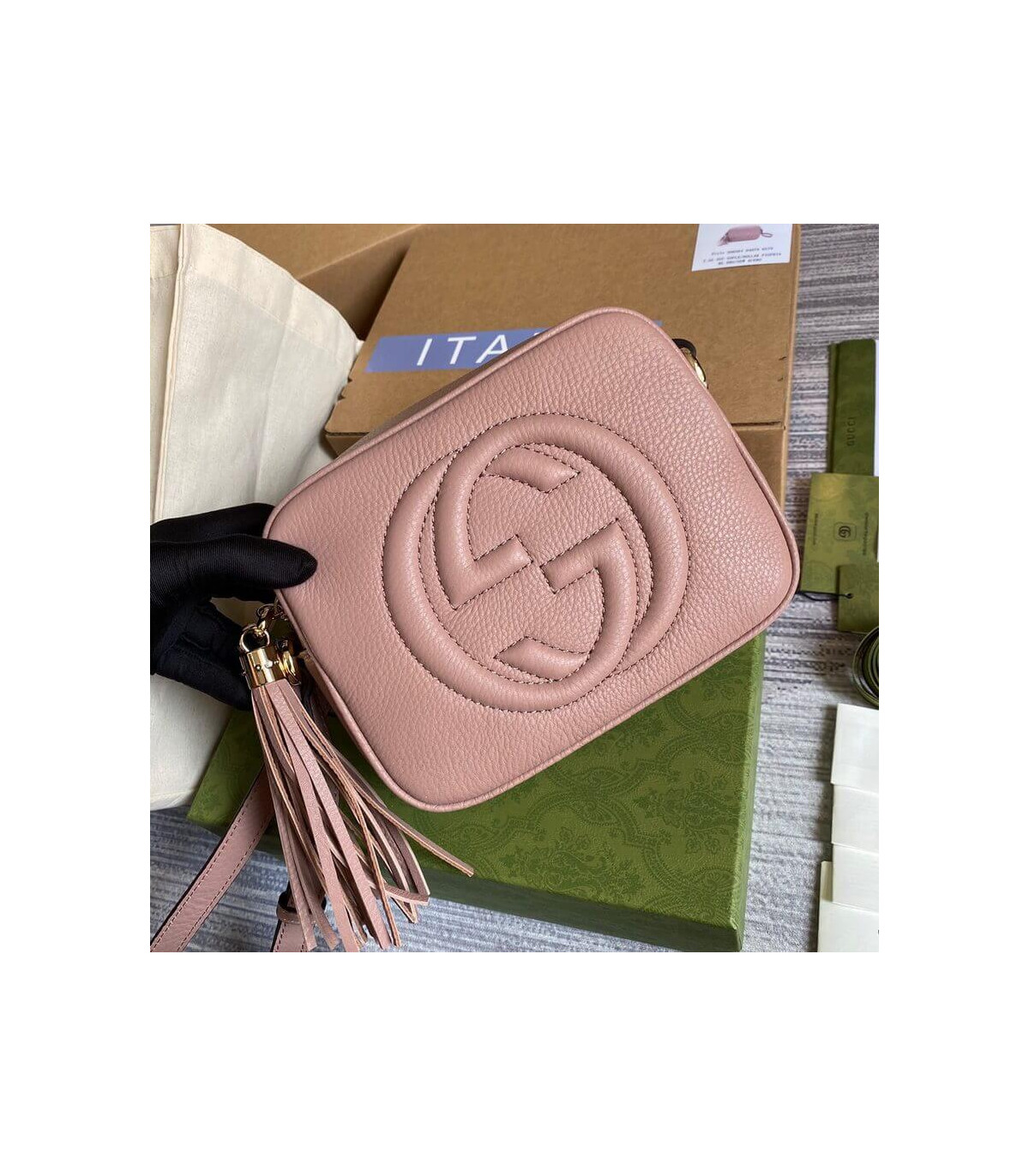 Gucci Soho Small Leather Disco Bag Pink