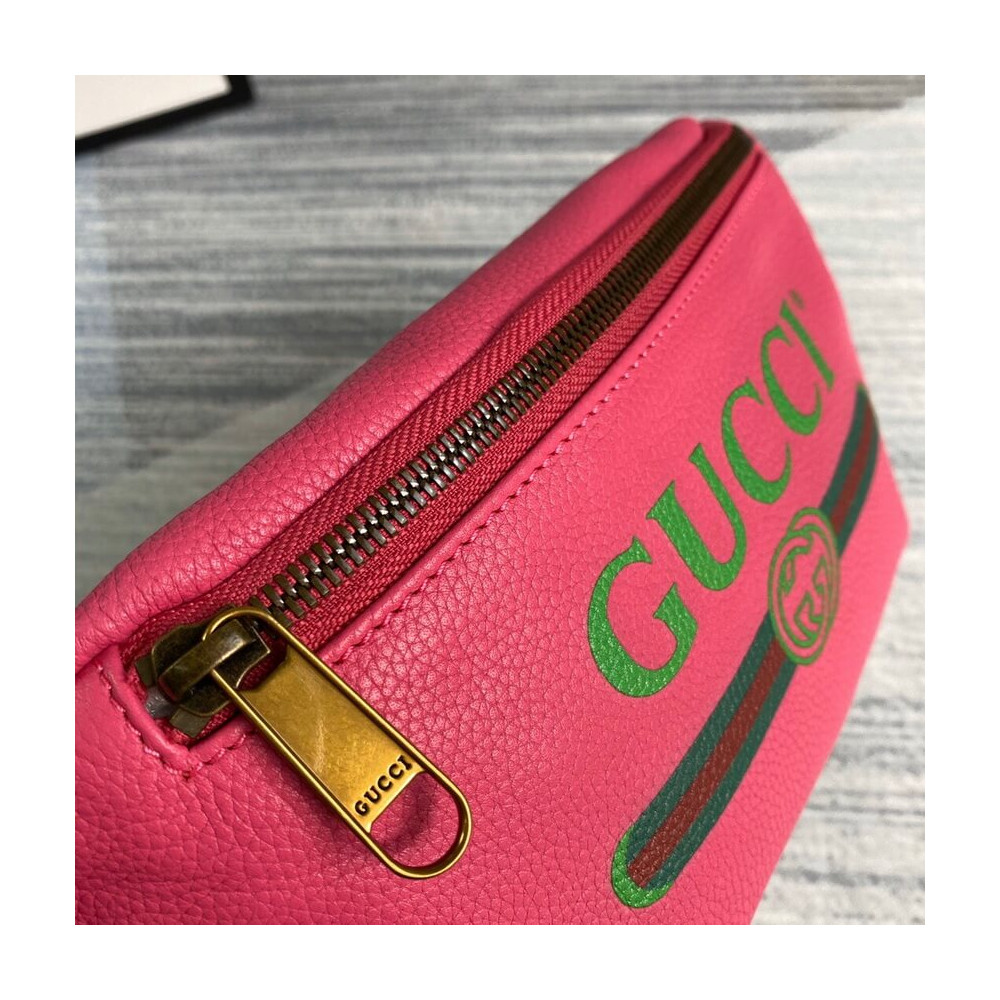 Gucci Print Small Belt Bag Waist Body Rose Red