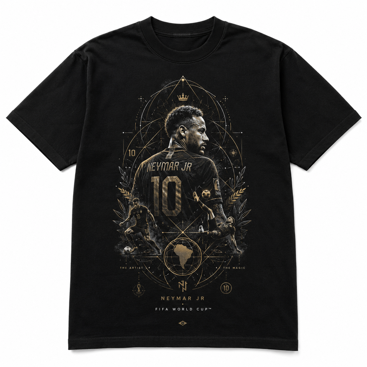Neymar World Cup Printed T-Shirt  Unisex Loose Fit T-Shirt 100% Cotton Soft Comfortable Summer Casual Printed Top