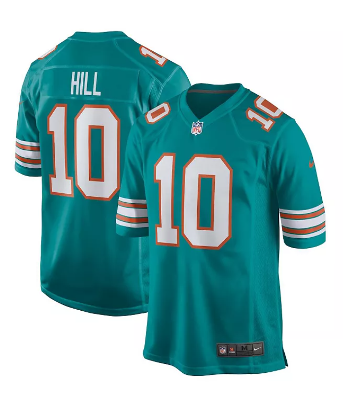 Men's Tyreek Hill Aqua Miami Dolphins Alternate Game Jersey