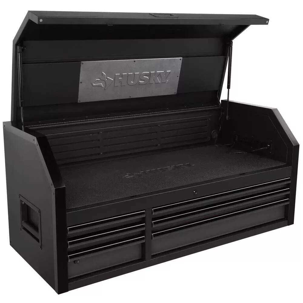 INDUSTRIAL 52 IN. W X 21.5 IN. D 6-DRAWER TOOL CHEST WITH PULL-OUT WORK SURFACE AND LED LIGHT IN MATTE BLACK