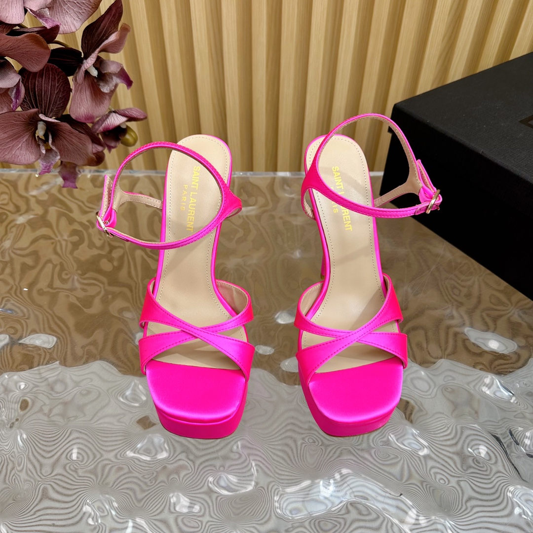 Saint Laurent high-heeled sandals-pink