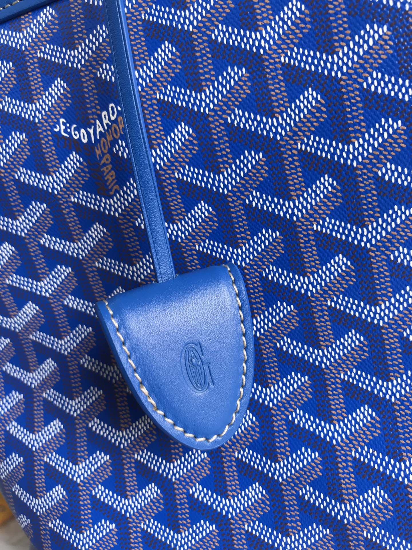 Goyard Bellechasse Biaude Pm Bag 36 Cm Blue Goyardine Canvas And Calfskin Trim