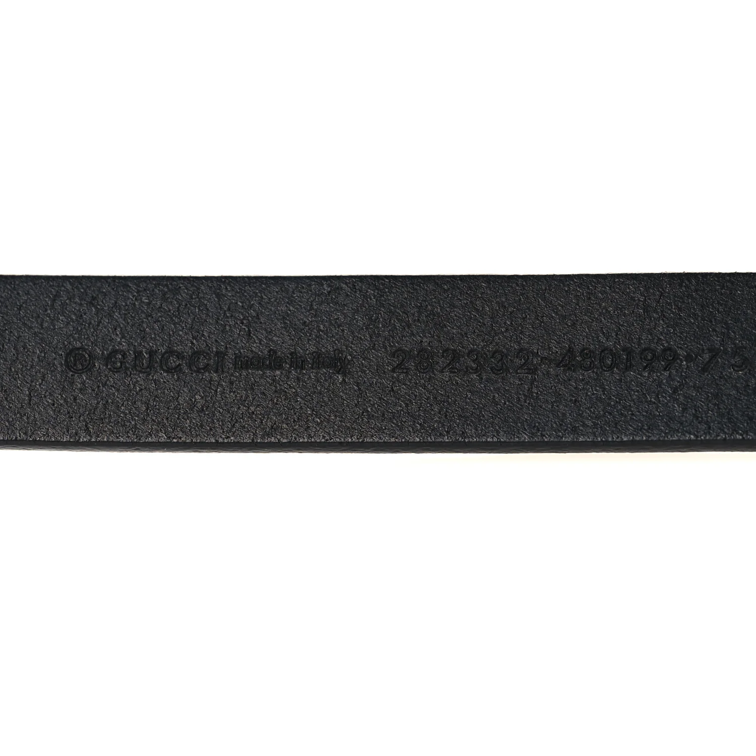 Calfskin Double G 20mm Slim Belt 75/30 Black
