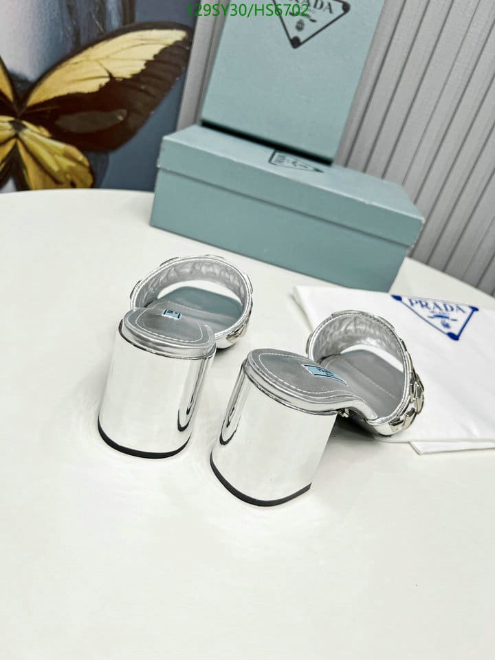Prada Studded Metallic Leather Mules Silver