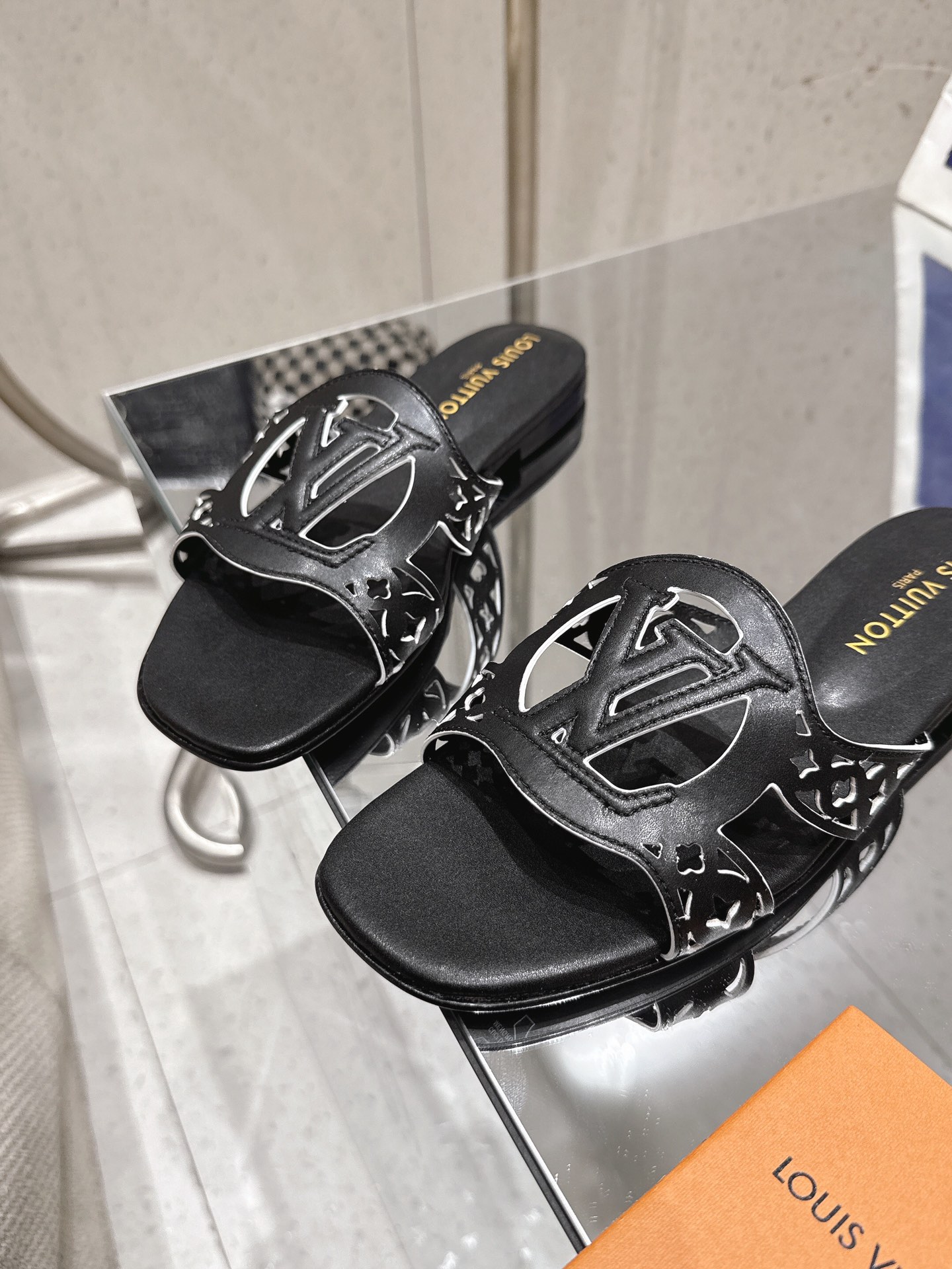 Louis Vuitton LV Isola Flat Mule Black 1AGYOE