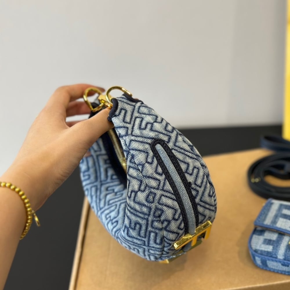 Fendi Nano Fendigraphy Blue Denim 16Cm