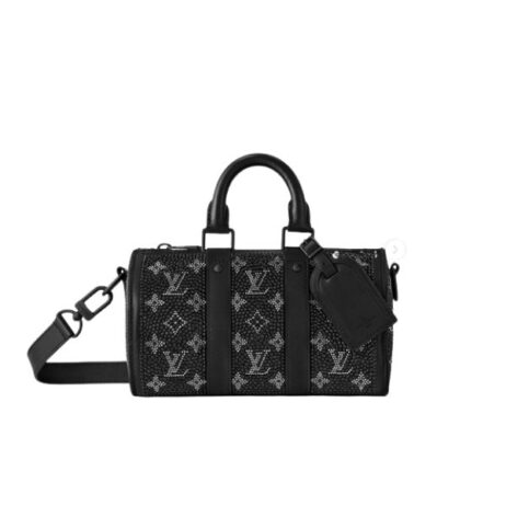 Louis Vuitton Crystal Keepall Bandouli Re 25 Black 25Cm
