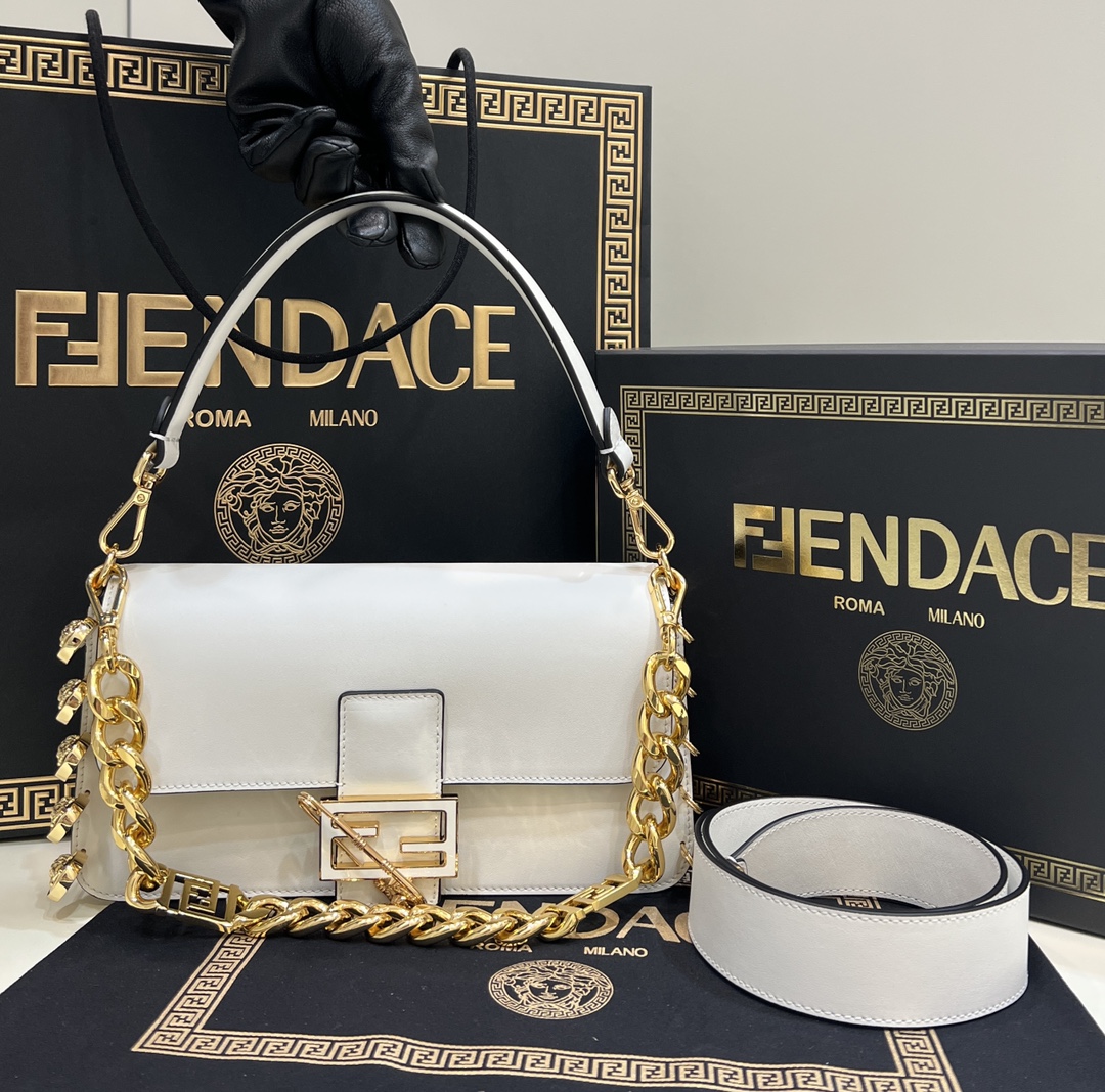 Fendace Baguette Brooch White 28cm/ 11.02in