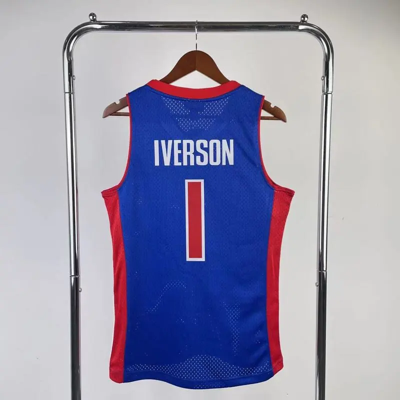 2008-09 NBA Detroit Pistons 1 IVERSON Basketball jersey