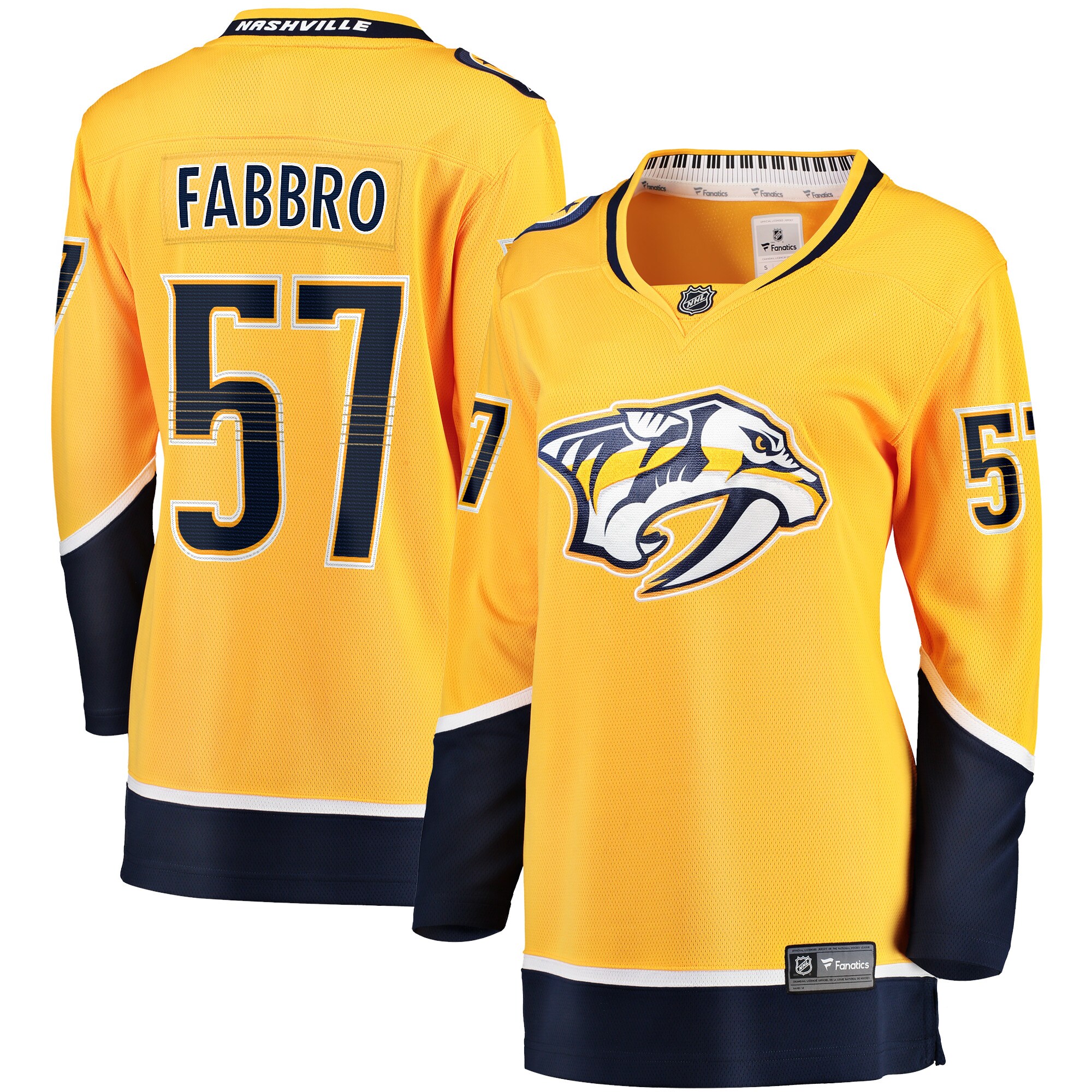 Dante Fabbro Nashville Predators Fanatics Women’s Home Breakaway Player Jersey – Gold