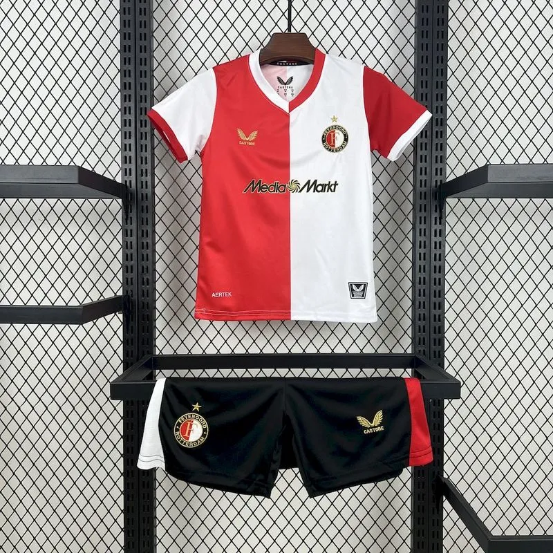 2025-26 Feyenoord Rotterdam Home Kids Football jersey