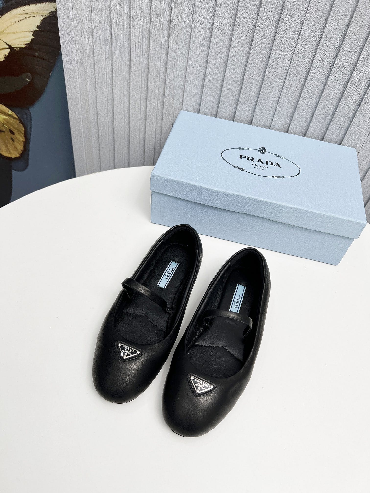 Prada Soft Padded Nappa Leather Ballerinas Black 1F122N 2Dl8 F0002 F 005