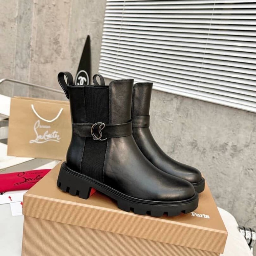Christian Louboutin CL Chelsea Booty Lug Black 1230304BK01