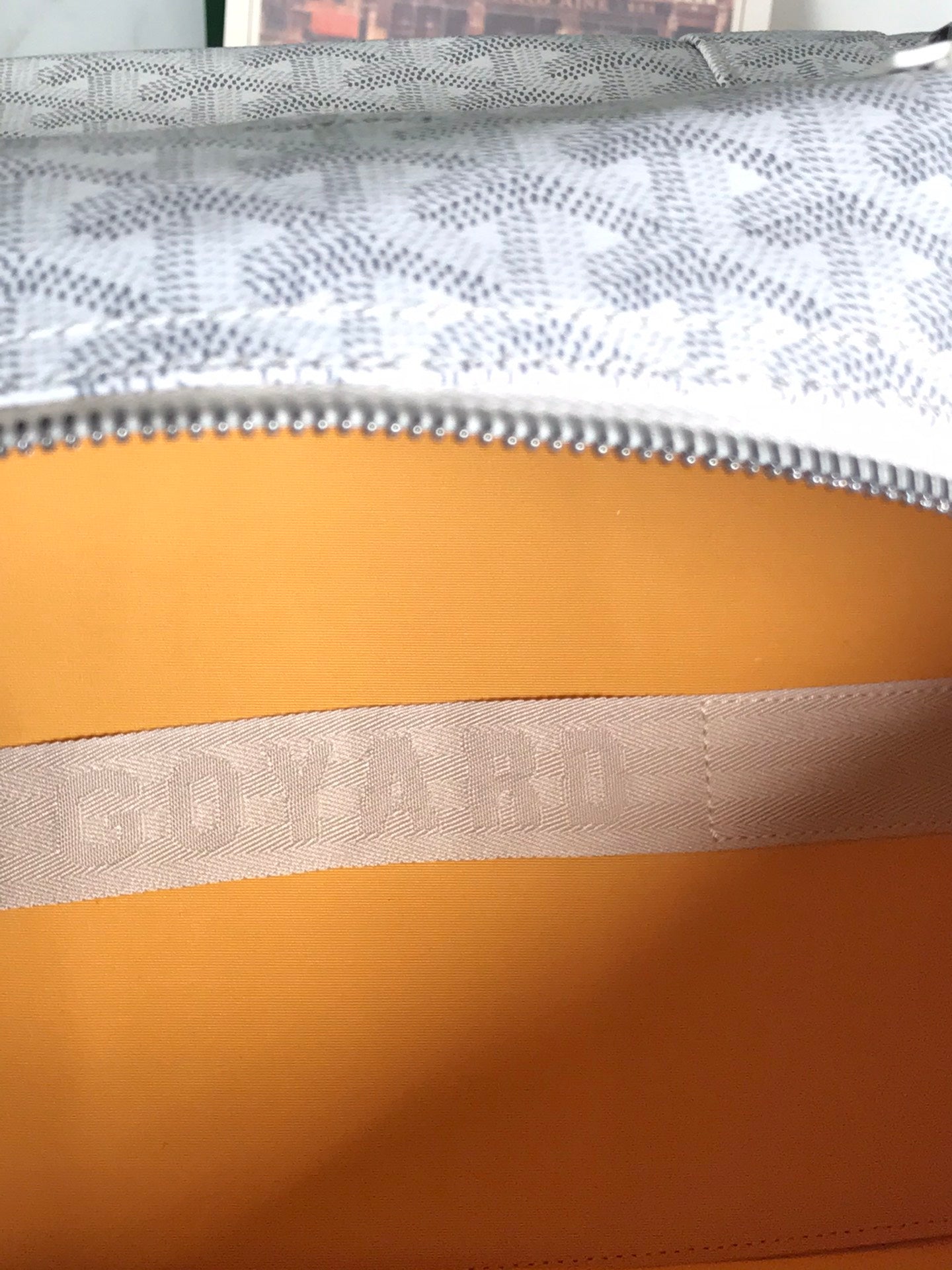 Goyard Boston 50 Bag Cm White Goyardine Canvas And Calfskin Trim