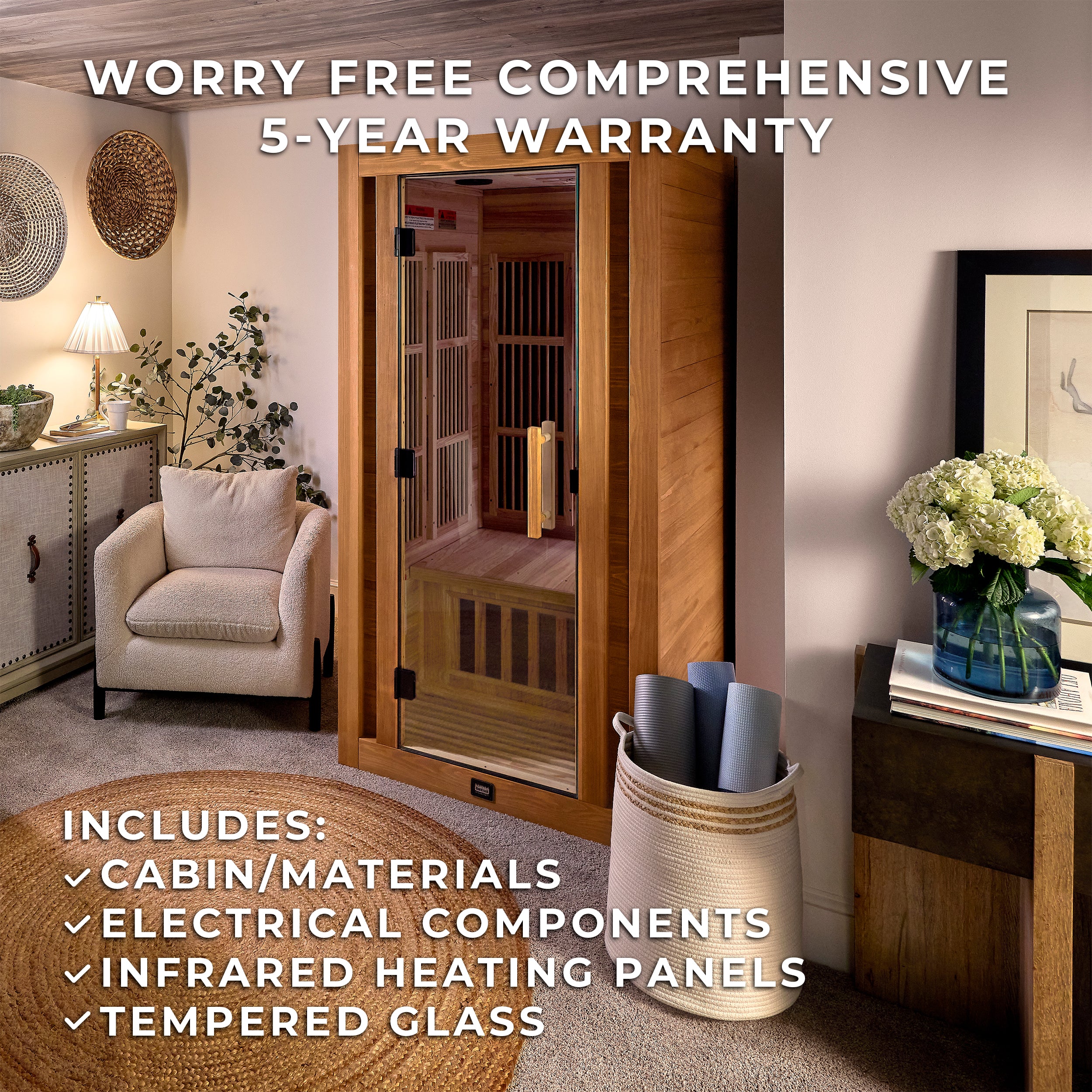 Rylan Indoor Infrared Sauna �?1 Person