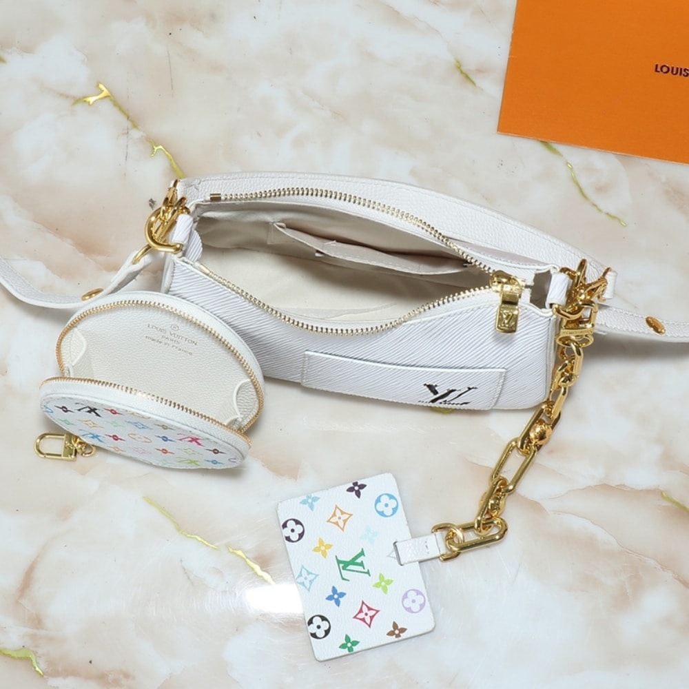 Louis Vuitton X Murakami Marellini Bag White 19Cm M13100