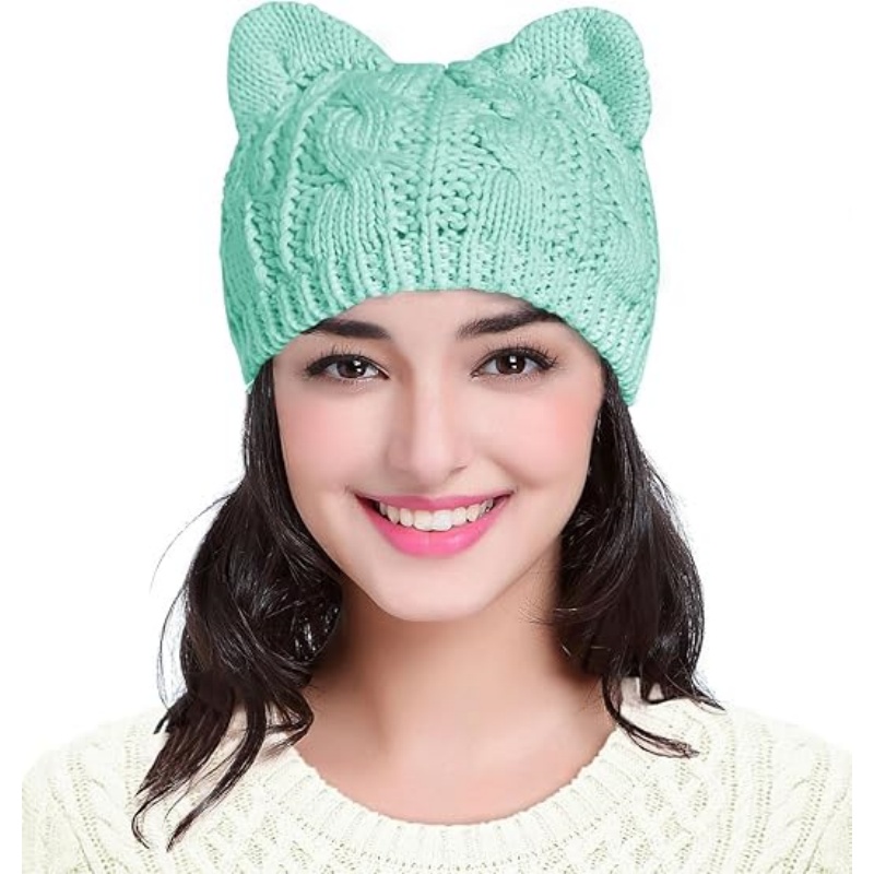 Cute Cat Ear Knit Beanie Hat