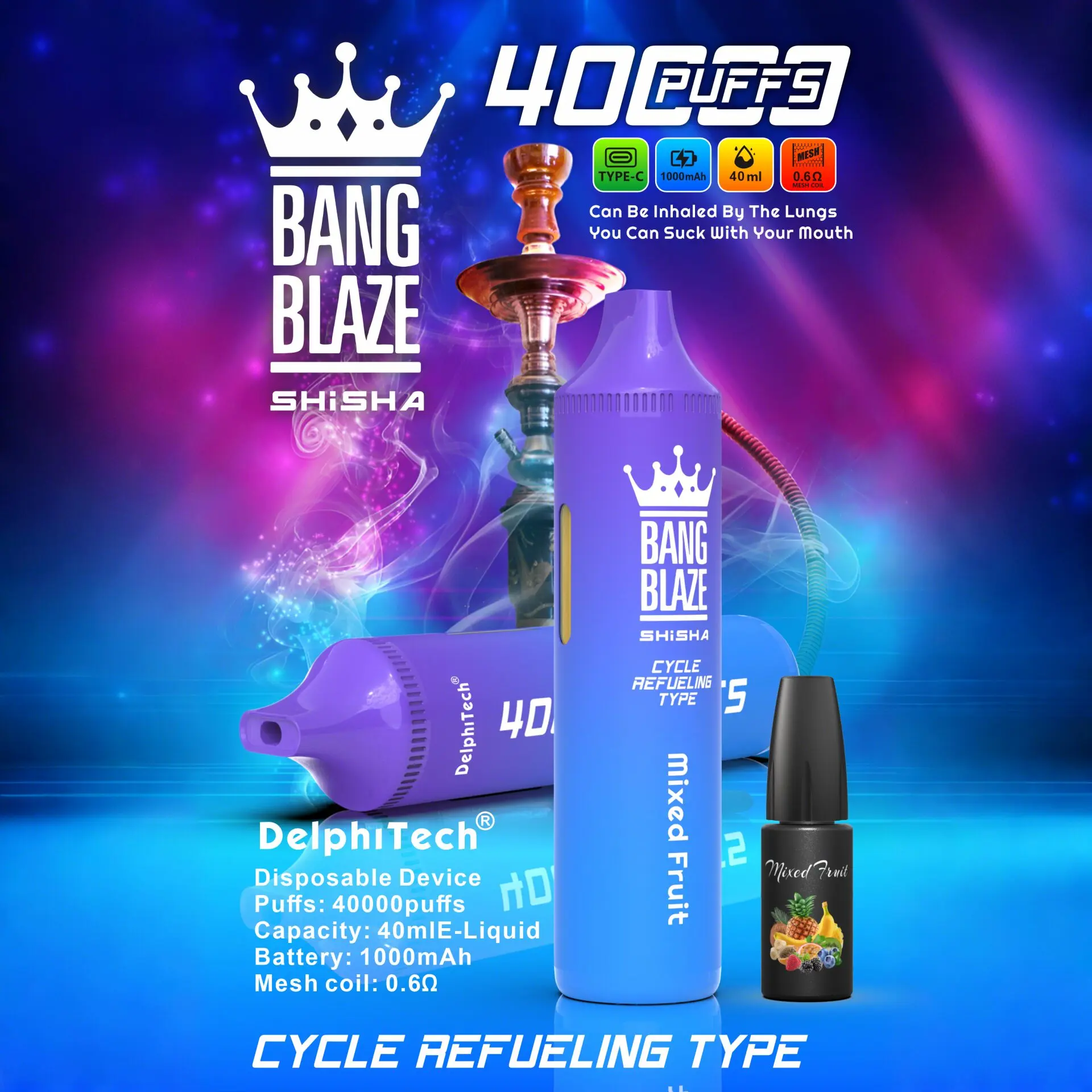 Bang Blaze 40K Riginal Refillable Oil Vape(3 pieces)