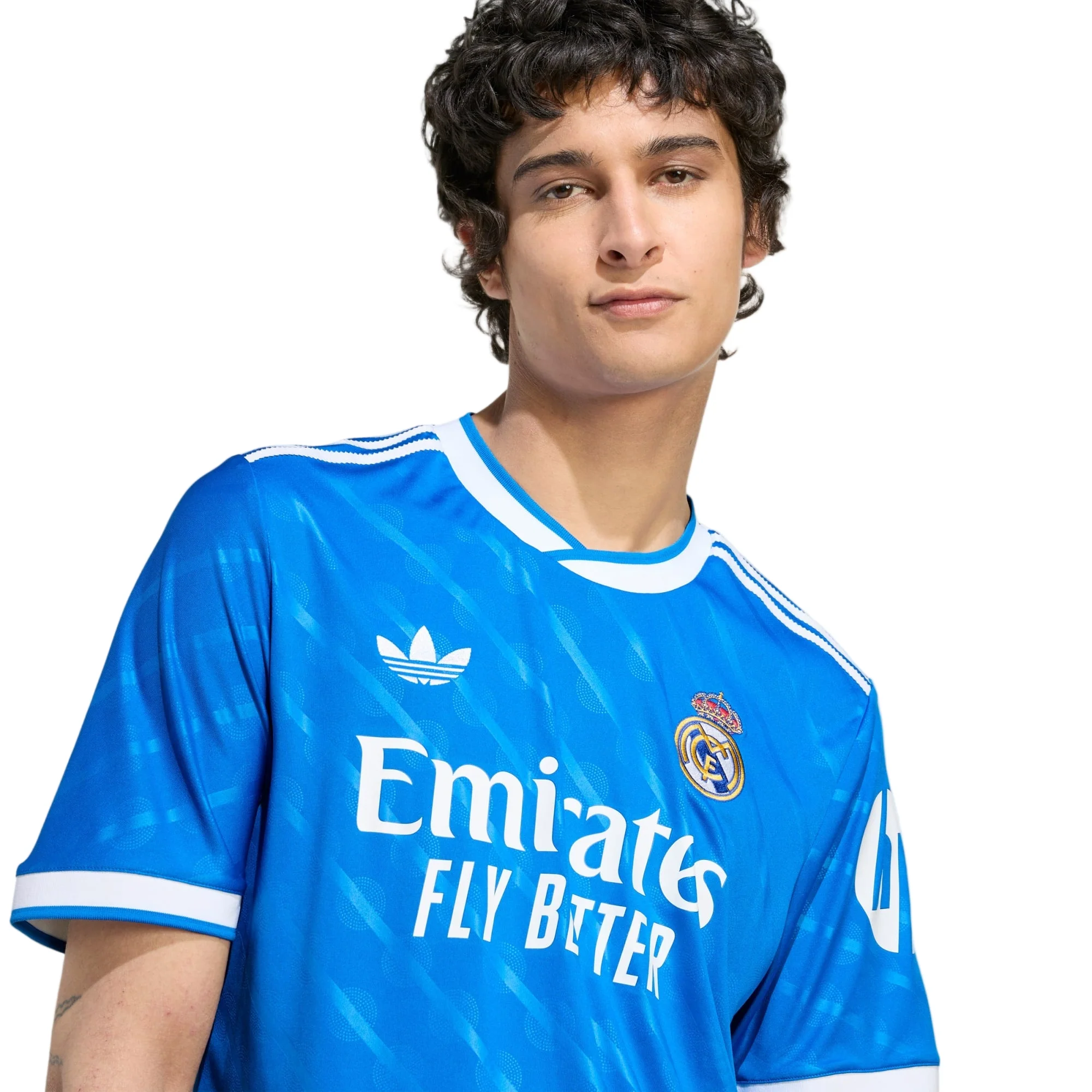 adidas Vini Jr. Men's Real Madrid Third Jersey 25/26 w/ Champions League Patches (Blue/White)