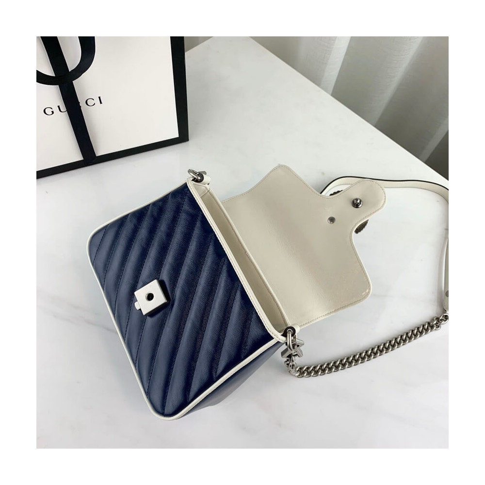 Gucci GG Marmont Mini Top Handle Bag Blue