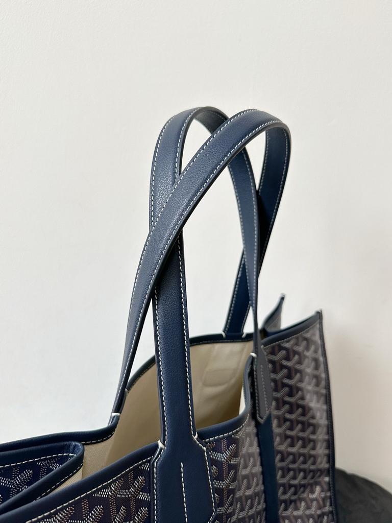 Goyard Goya Villette Tote 45Cm Navy Canvas