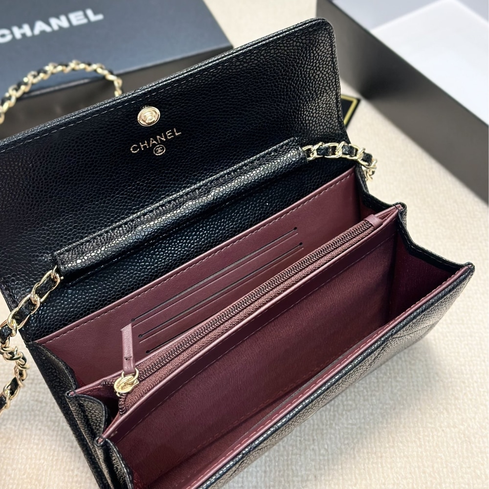 Chanel Long Wallet Black 19Cm