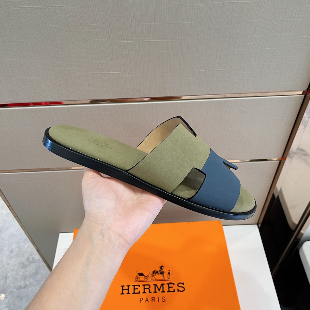HERMES SANDAL IZMIR GREEN/PURPLE