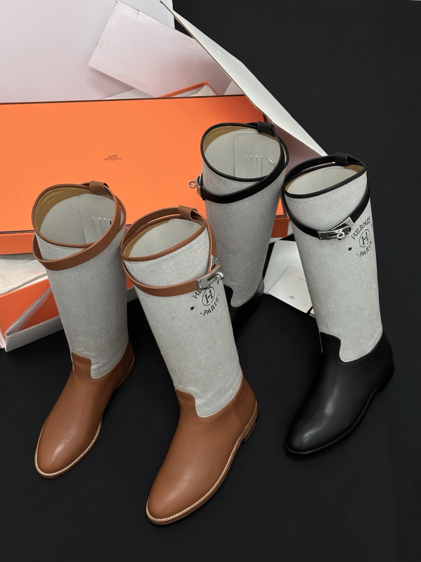 HERMÈS Jumping Kelly Buckle Equestrian Boots