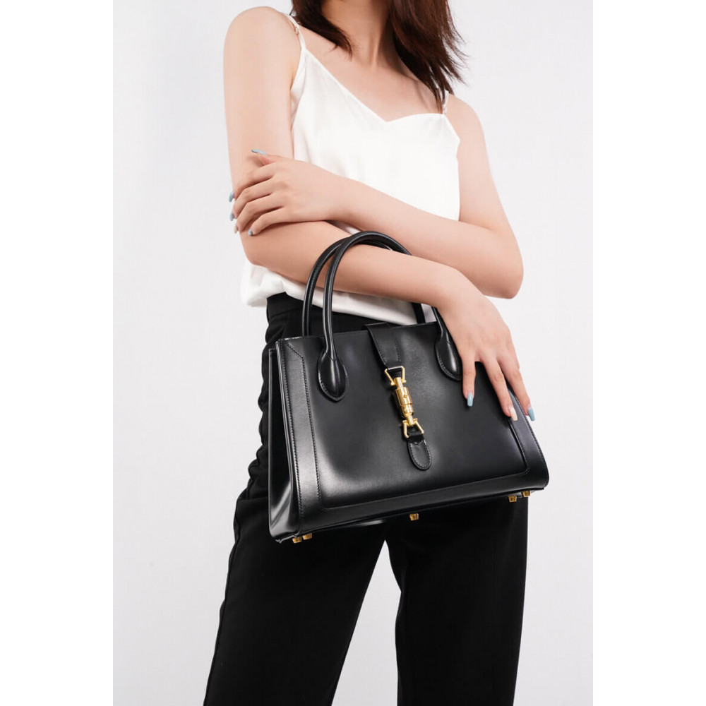 Gucci Jackie 1961 Medium Tote Bag in Black Leather 30cm