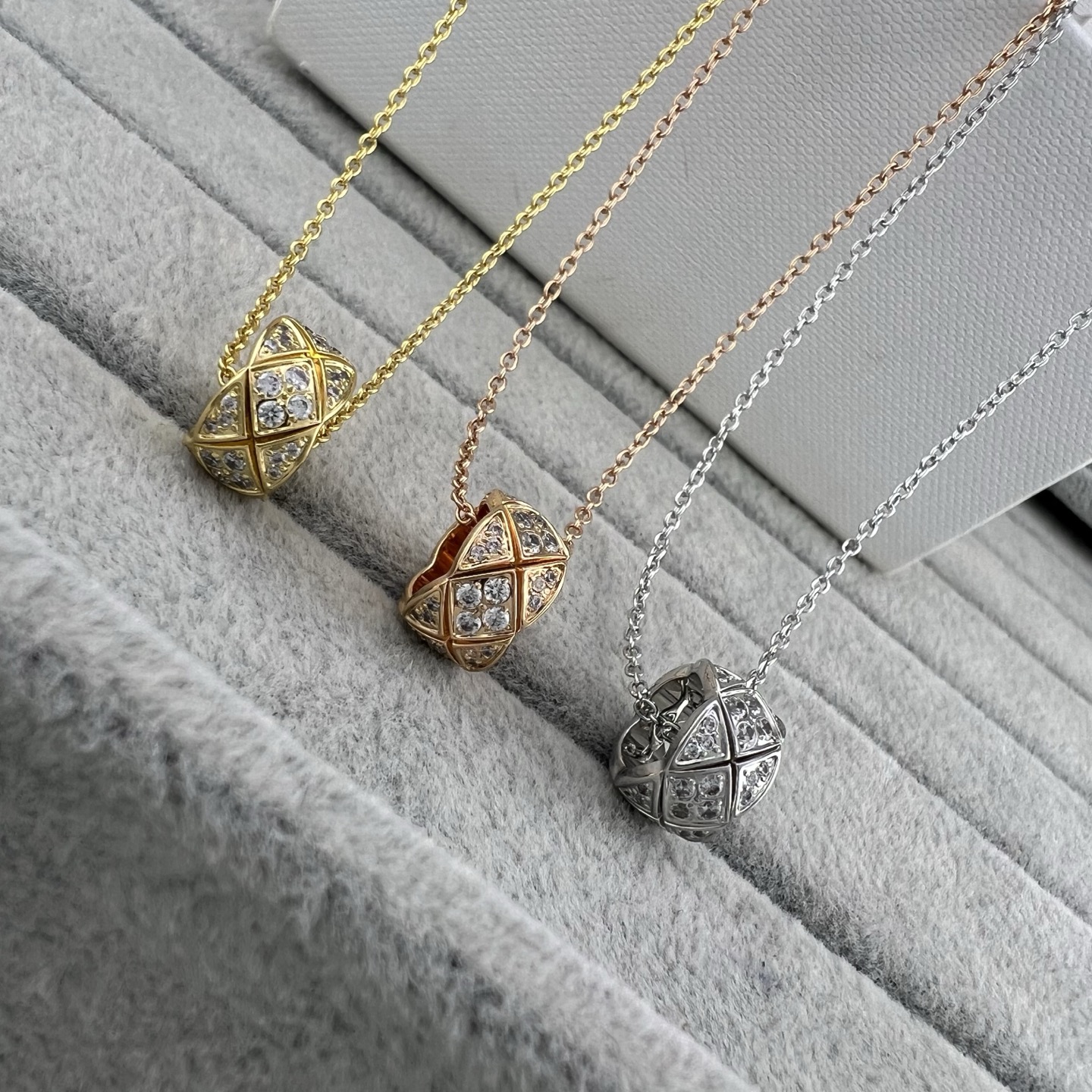 Large diamond-encrusted pendant necklace