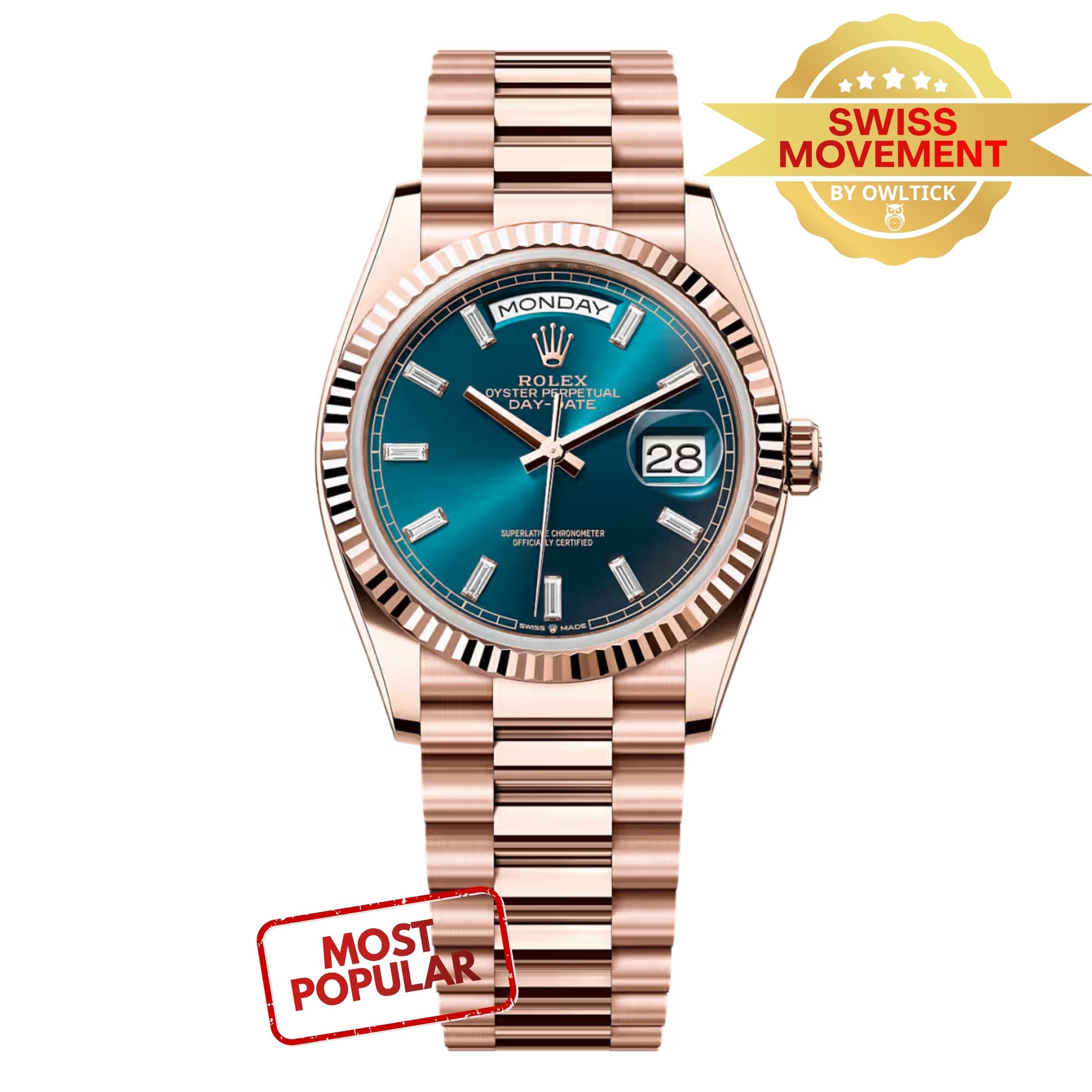 [Superclone] Rolex Day-Date 36mm Blue – Green Dial President 128235