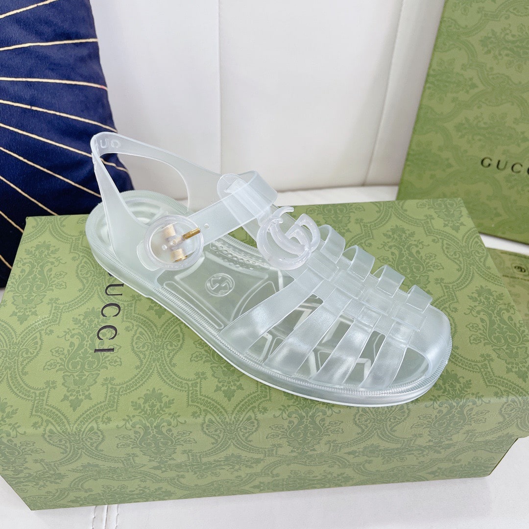 Gucci Sandal With Double G Silver 674133 Jfm00 8300