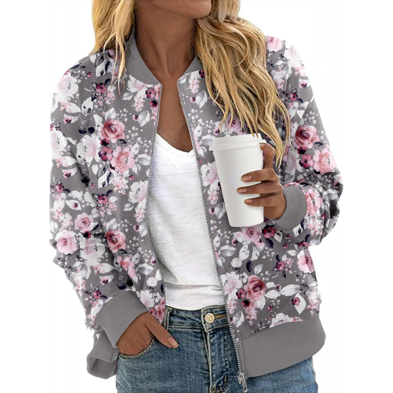 Women's Zip Up Jacket Casual Long Sleeve