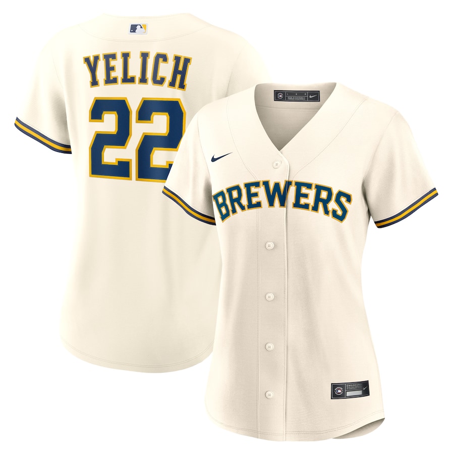 Christian Yelich Milwaukee Brewers Women's Home Player Jersey Cream