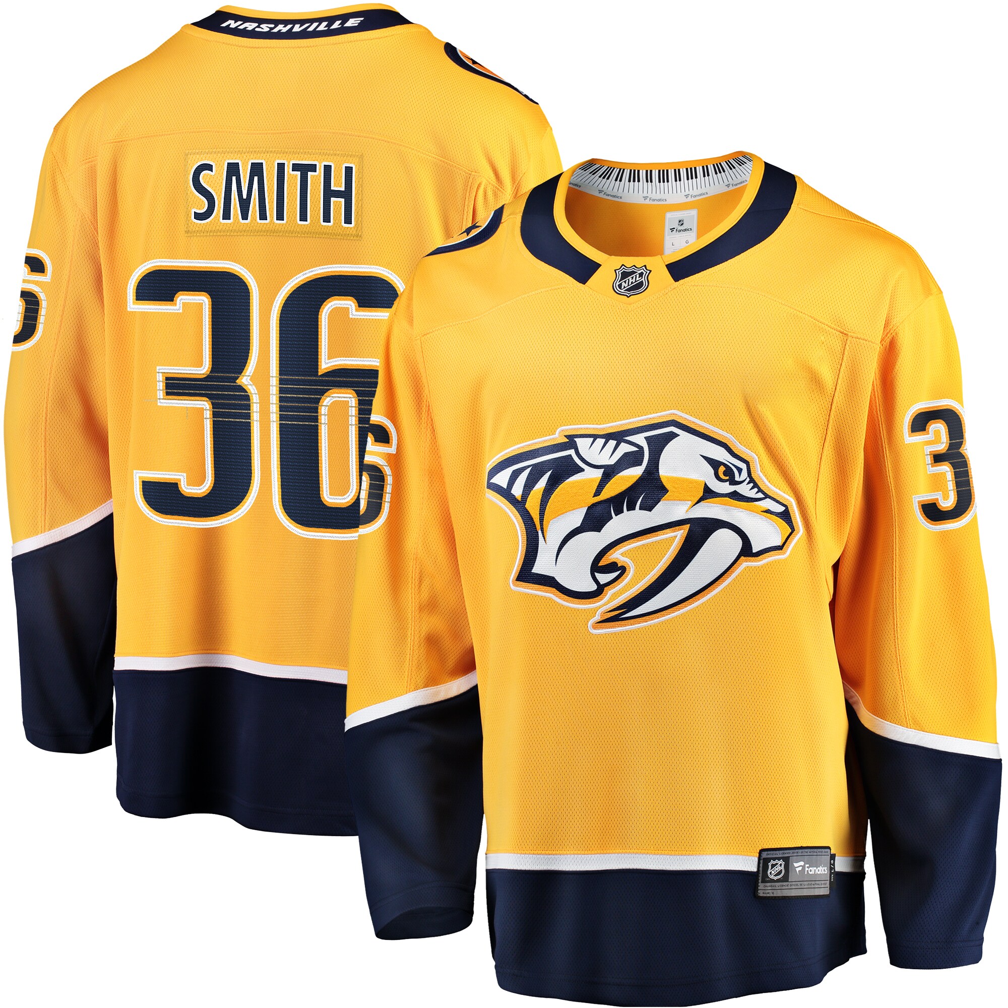 Cole Smith Nashville Predators Fanatics  Premier Breakaway Player Jersey – Gold